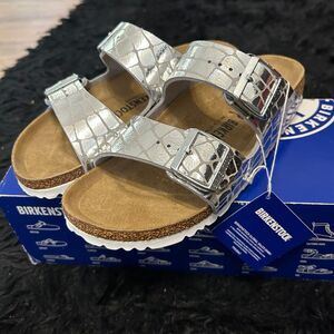 BIRKENSTOCK Arizona silver gladiator sandals shoes women’s eur 40 new
